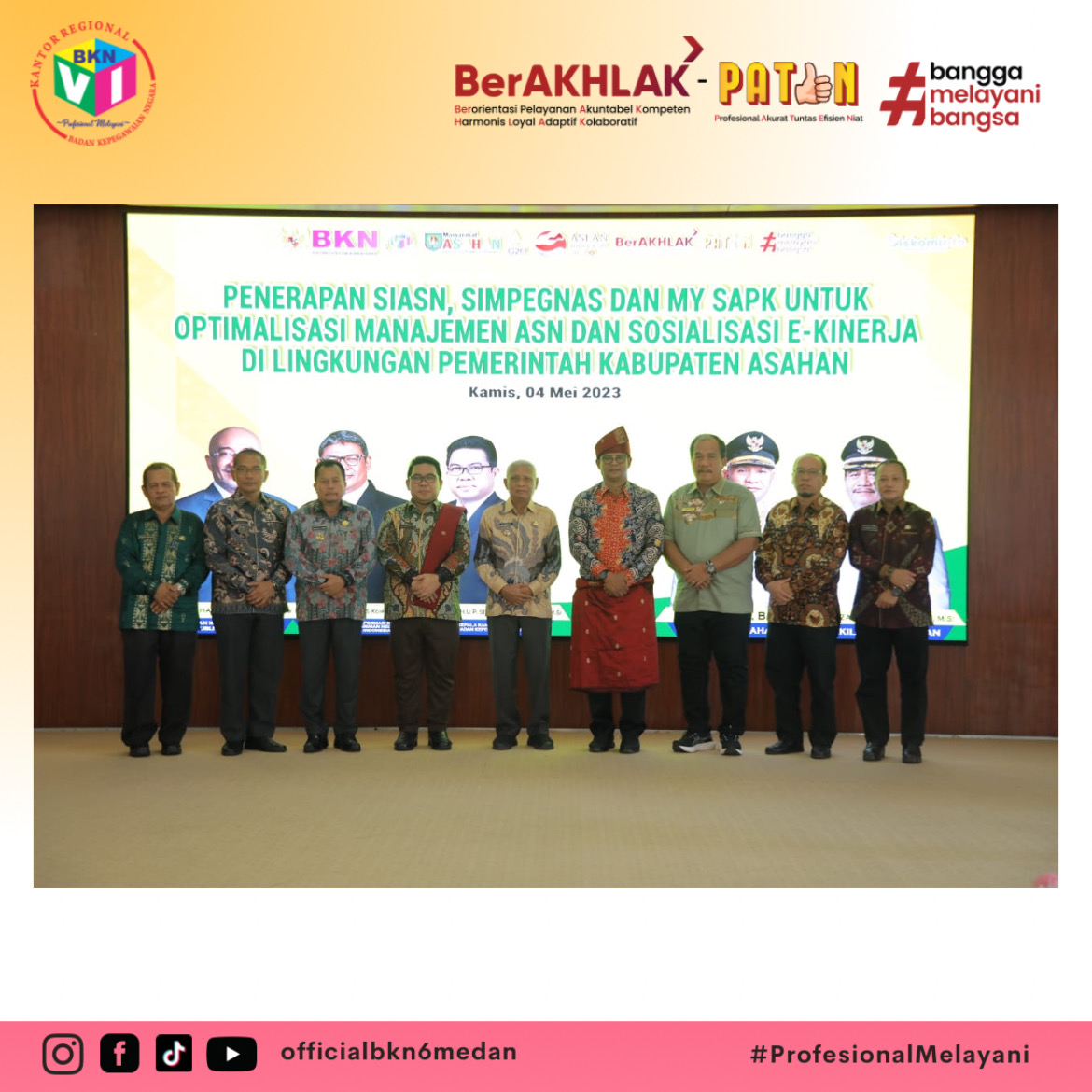 Kota Tanjungbalai dan Kabupaten Asahan Menjadi Daerah Percontohan Penerapan SIMPEGNAS di Wilayah Sumatera Utara