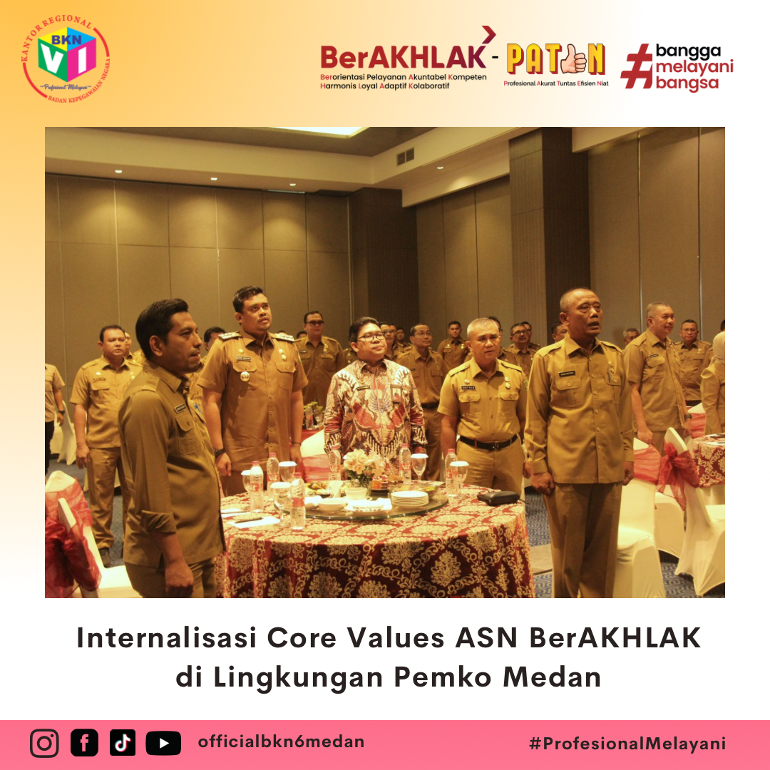 Pemko Medan Komitmen Implementasikan Core Values ASN BerAKHLAK dalam Memberikan Pelayanan