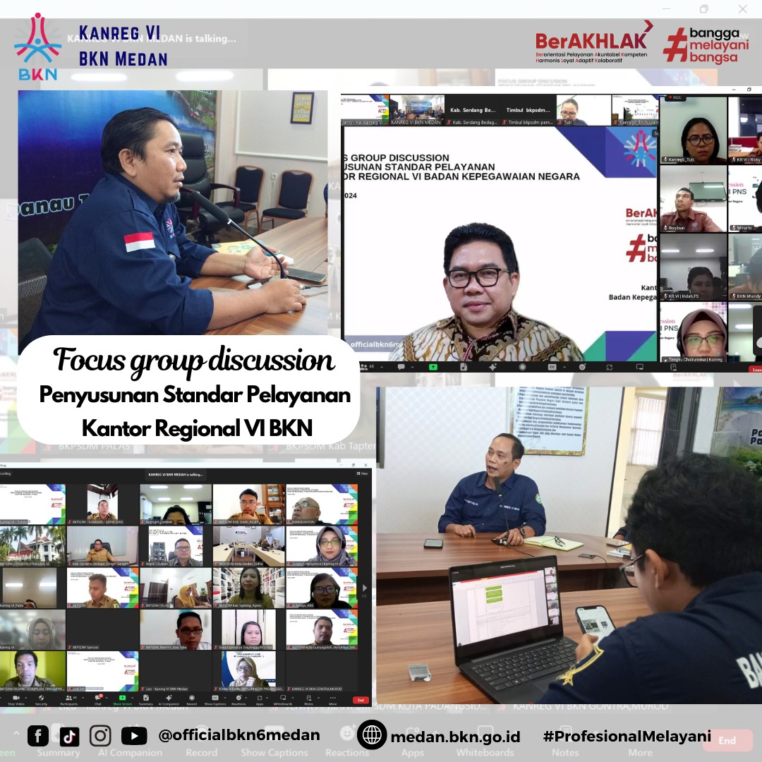 Kanreg VI BKN Medan Gelar FGD Bahas Standar Layanan